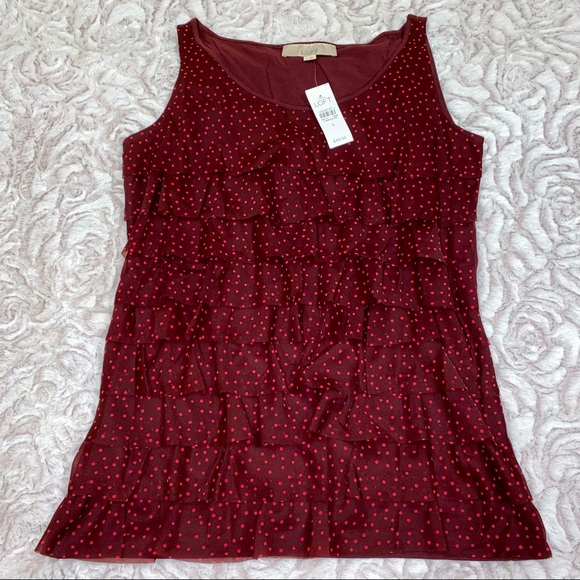 LOFT Polka Dot Ruffle Top - NWT - size S - $50 retail - Picture 6 of 6